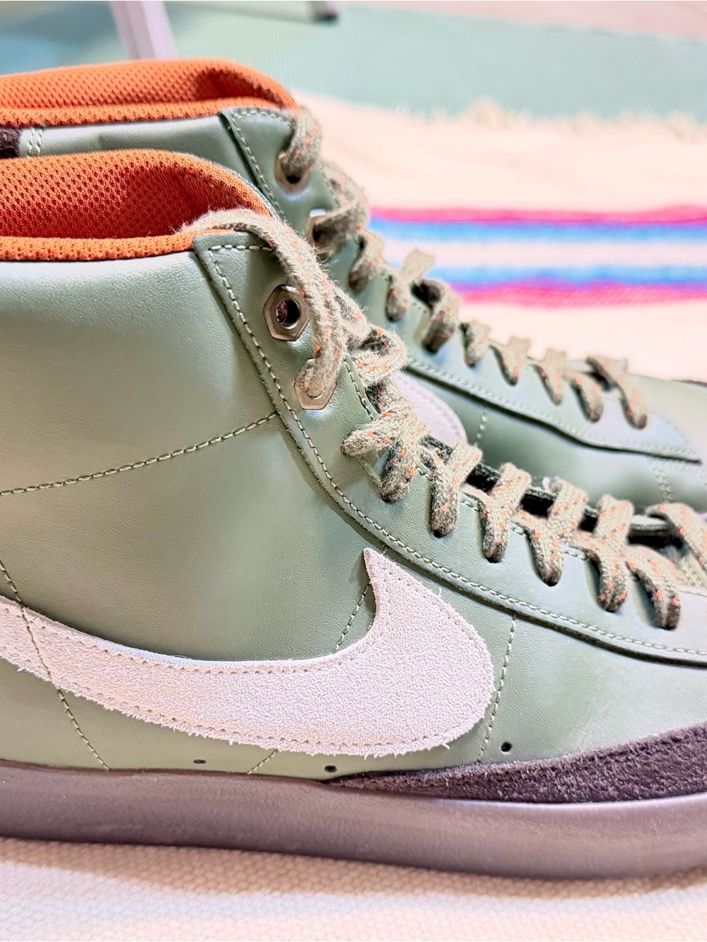 Nike Blazer Mid 77 Vintage Army Olive Orange White Men's Size 11